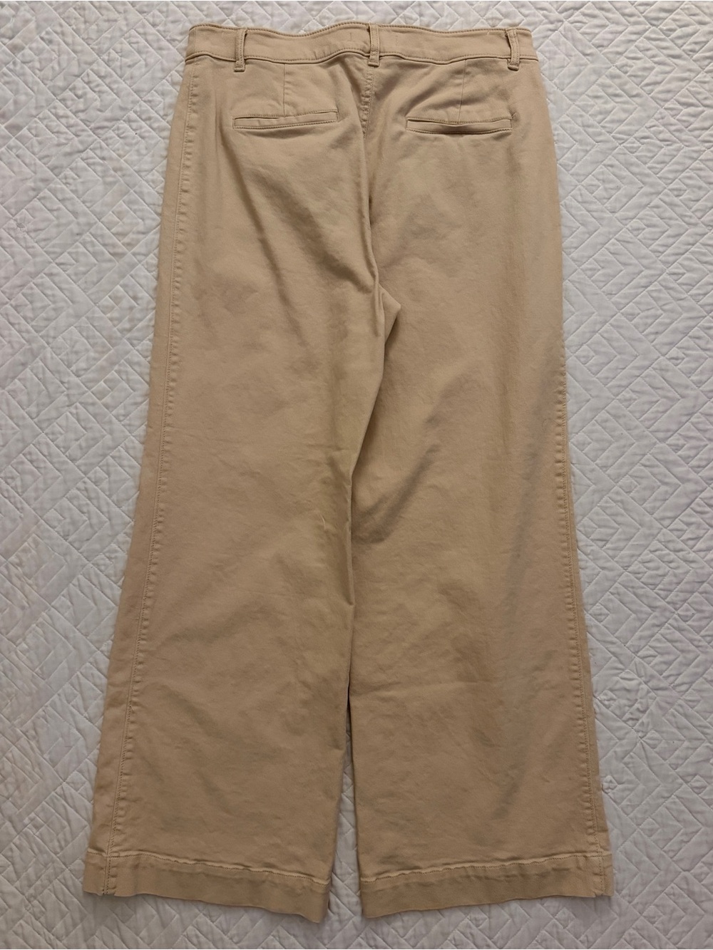 LOFT Palmer Wide Leg Twill Pants Cream Beige Size 12 EUC - Picture 6 of 8